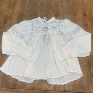 NWT Free people optic white blouse XS